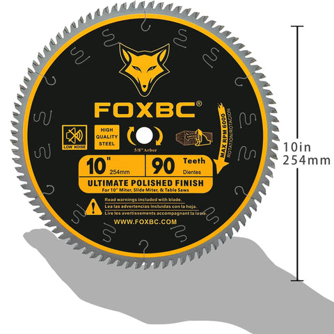 10 Inch Wood Saw Blade With 90 Teeth For Ultra Smooth Cuts And Polished Finish 0.087 Inch Kerf 5/8 Inch Arbor ASFG Double Side Grind