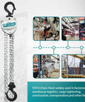 Beefy 550 Lb Chain Hoist 1/4 Ton Manual Hand Hoist With 10 Ft Chain Dual Hooks For Garage Shop Warehouse Heavy Duty Pulley Hoist With Corrosion Protected Brake And Steel Gear System, 0.25 ton chain hoist with dual hooks and 10 ft chain
