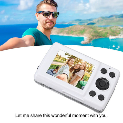 High Definition 16MP Digital Camera With 1080P Video Recording, 16X Digital Zoom shown with LCD displaying a group selfie