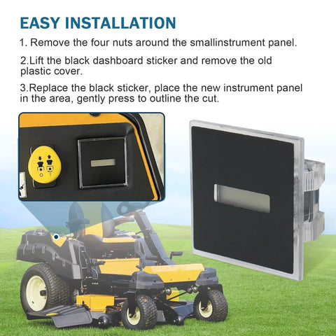 Hour Meter Replacement For Cub Cadet Series 925 06170B 06170A 06170C Fits 725 06170 Parts 925 04036 725 04036 490 900 C075 Easy Install For Your Lawn Tractors, black hour meter panel with install instructions