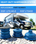 Heavy Duty Front Suspension Helper Springs For 2008 To 2021 Ford F-53 Chassis, SSF-170-40-2 in front of RV