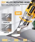 Cordless Metal Shear For DeWalt 20V Max Tool Only No Battery Included 14 Gauge Cutting Multi Material Brushless Motor 360 Degree Rotating Head