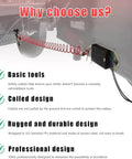 Heavy Duty Trailer Breakaway Cable With Pin And Buckle Kit For Safe Towing And Quick Brake Activation, clear coiled design on trailer