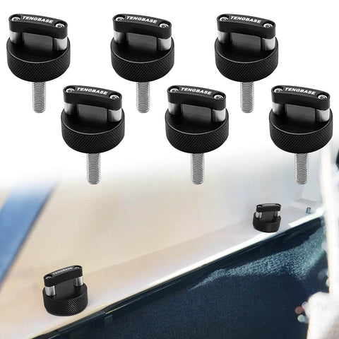 Quick Release Thumb Screw Jeep Hard Top Fastener Kit For Wrangler JK 2007 To 2018, JL 2018 To 2022 And Gladiator JT in black