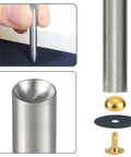 150 Piece Leather Rivets Set With 12x6mm Round Dome Rivets And Mushroom Rivets for DIY leather craft, tools close-up