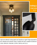 Three Light Flush Mount Ceiling Fixture In Matte Black Finish Dope Farmhouse Style Lighting For Porch Hallway Kitchen Bedroom Modern Rustic Ceiling Light That Elevates Any Space in entryway.