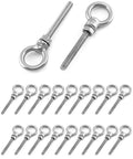 Stainless Steel Shoulder Eye Bolts One Quarter Inch By Two Inch, Twenty Pack For Wood Metal And Cable Fixing, with nuts and washers