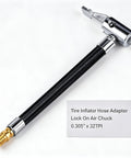 Heavy Duty Tire Inflator Hose Adapter Kit Converts To Lock Connection With All Metal Air Chuck Thumb Press Control For Schrader Thread Cars Trucks Leak Proof Fits Standard Valves Plug And Play Rock Solid Build, braided hose
