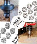 Top Mounted Router Bit Bearing Replacement Kit For Woodworking, Pro Grade Precision Milling, Easy Install With Bearings, Screws, And Wrench