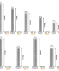 Assorted stainless steel hex bolts with nuts, M6/M8/M10, 9 sizes displayed