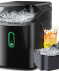 Nugget Ice Maker Countertop For Home, Office And Kitchen With Soft Chewable Ice, Delivers 33 Lbs Per Day, Auto Clean, Portable Pellet Ice Machine With Scoop, Black