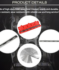 24 Inch Machinist Precision Steel Straight Edge Tool With Feeler Gauges shown in various views and its red protective case