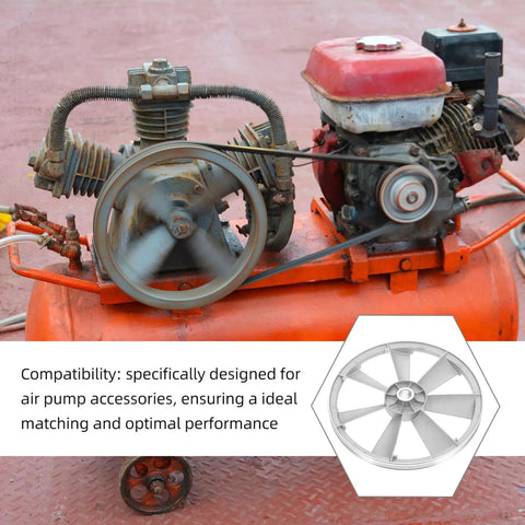 Ditch The Old Gear And Grab This Single Groove Metal Compressor Pulley For Your Air Compressor Needs Easy Install Plus Energy Efficiency Make This Belt Drive Wheel A Total Game Changer For Heavy Duty Projects on a red air compressor.
