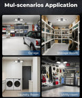 Motion Sensor Garage Light Ultra Bright 8000LM 6500K Shop Light With 3 Modes Auto On Off PIR Detection 360 Degree Coverage Detects Movement Up To 15 Feet Perfect For Garage, Shop, And Driveway in garage, storage room, laundry room, and utility room