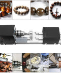 Mini CNC Lathe Tool Set for DIY Wood Lathe Bead Polisher and Milling Machine Kit Rotary Drill with wood beads and tools