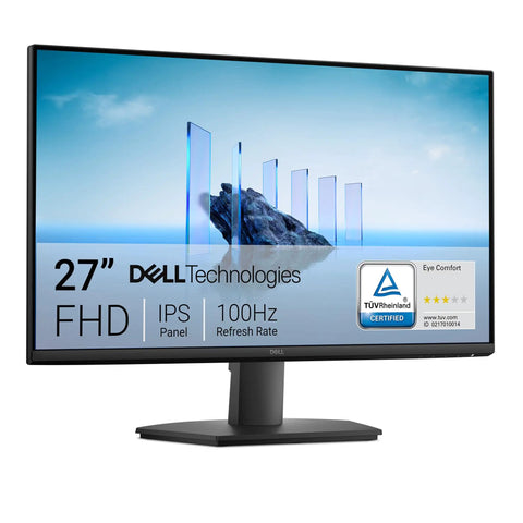27 Inch Full HD Monitor With 100Hz Refresh For Ultra Smooth Motion, IPS Panel Delivers Crisp Color And Wide Angles, Anti Glare Display, ComfortView Plus Reduces Eye Strain, HDMI And VGA Ports, TÜV Rheinland 3 Star Certified, Black, front view