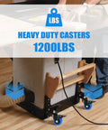 3 Inch Heavy Duty Stem Caster Wheels Set Of 4 With 1/2-13 Threaded Stem And 1 Inch Stem Length Swivel Casters installed on workbench