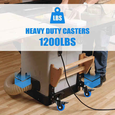3 Inch Heavy Duty Stem Caster Wheels Set Of 4 With 1/2-13 Threaded Stem And 1 Inch Stem Length Swivel Casters installed on workbench