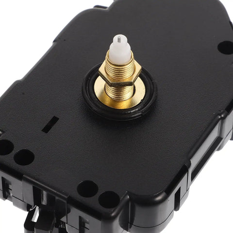 Close-up of Clock Movement With Pendulum Silent No Tick Mute Mechanism Replacement Kit Black Plastic DIY Wall Clock Part.