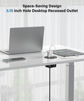 Sleek 3.15 Inch Desktop Power Grommet Featuring Two AC Outlets And Eight Fast Charge USB Ports To Ditch Cord Chaos And Keep Your Workstation Snazzy Smooth And Totally Zero Hassle in a workspace.