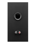 Back view of SSCS5 3-Way 3-Driver Bookshelf Speaker System Bundle With Studio Monitor Isolation Pads, showing port and connectors.