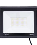 LED Work Light 100W 8000LM Flood Light Outdoor IP66 Weatherproof Plug in with durable die-cast aluminum and glass cover.