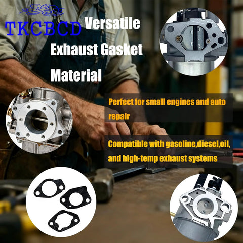 Front view of TKCBCD automotive exhaust gasket material sheet, non-asbestos, high-temp, 15 x 11.8 cm, 0.8/1.0/1.2 mm