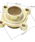 Beefy 4 Lug Rear Wheel Hub Adapter With 28 Tooth Spline Flange Rugged Steel Alloy Construction showing dimensions and design details.