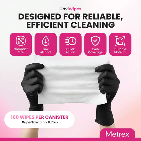 CaviWipes Disinfecting Towelettes For Hard Non Porous Surfaces In Healthcare And Lab Settings Pre Saturated With CaviCide Durable Non Woven Wipes Ready To Use For Fast Sanitation 160 Wipes Pack, 6in x 6.75in