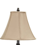 Traditional Resin Floor Lamp With Bell Shade In Golden Bronze Finish 60 Inch Tall 14 Inch Base Classic Pedestal Style 3-Way Light Switch