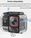 Beefy Underwater Case For Ace Pro 2 Action Camera 45m Waterproof Housing with adapter, fastening screw, and stainless steel buttons.