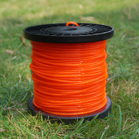 328 Ft 0.095 Inch Round String Trimmer Line Replacement Spool Nylon 2.4mm Diameter For Lawn Care Trim Edges Weeds And Grass Easy Storage Reel Orange Color on grass