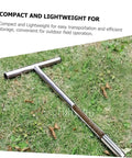 Ergonomic Stainless Steel Soil Sampler Probe With T Handle For Lawn Garden Agriculture Forestry Durable Lightweight No Fuss Easy To Use Tool For Quick Sampling And Accurate Readings lying on grass