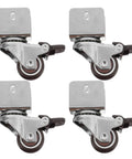 Rugged Swivel Furniture Casters With Gliding Silent Rollers And Tough Round Plates for cabinets and office gear, showing four units.