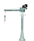 Heavy Duty DC Powered Jib Crane With Hassle Free Cable Winch, 2000 Lb Capacity Telescoping Boom Extends 4 To 7 Feet, Rock Solid Galvanized Steel Frame
