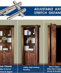 Beefy Heavy Duty Pivot Hinge With 300 Lbs Load Bearing And 360 Degree Rotation Concealed Door Hinge For Secret Door Or Hidden Bookcase Made From Stainless Steel WALFRONT, shown in different door positions.