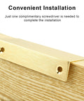 Six Pack Modern Brushed Gold Aluminum Hidden Cabinet Pulls Set With Back Mount Edge Finger Pull Handles installation detail