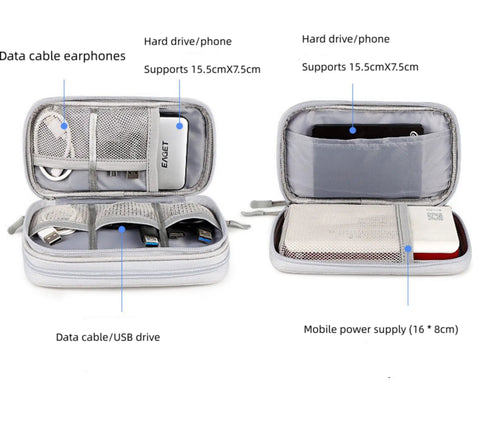 Waterproof Travel Electronics Organizer Bag For Cables And Accessories Durable Pouch For USB Cables Chargers Power Banks