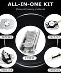 Heavy Duty Dryer Heating Element Kit Replacement W10724237 3403585 279838 for multiple dryers with installation components