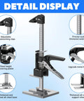 Detail display of Heavy Duty Arm Lift Jack Duo Pack Moves Loaded Furniture Like A Charm Handles 440 Lbs with adjustable clips and smooth action.