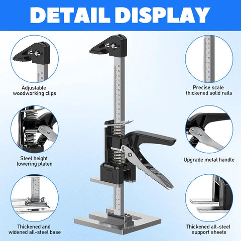 Detail display of Heavy Duty Arm Lift Jack Duo Pack Moves Loaded Furniture Like A Charm Handles 440 Lbs with adjustable clips and smooth action.