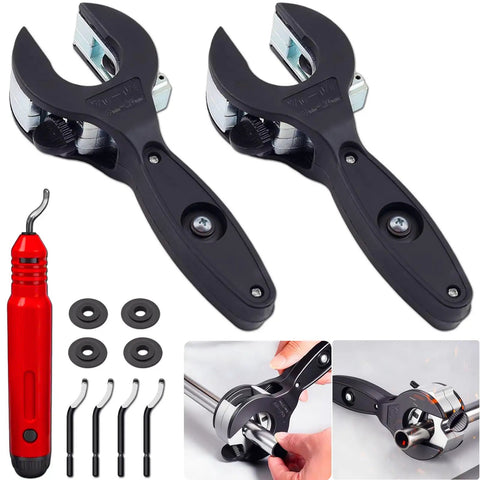 2 Pack Ratcheting Tubing Cutter Set With 2 In 1 Close Quarters Design For 1/4 To 7/8 In And 5/16 To 1 1/8 In Pipes with accessories