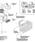 Diagram of Wide Mouth Through Wall Skimmer Kit for Above Ground Pools, showing parts for easy install debris catcher and maintenance.