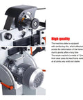 Badass 2HP Variable Speed Belt Sander And Knife Grinder Rig With Straight Frequency Drive machine plate showing motor and reinforcing ribs.
