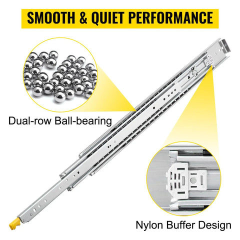 Beefy Heavy Duty Drawer Slides 60 Inch 500 Lb Capacity Full Extension Side Mount Ball Bearing Rails With Dual Lock