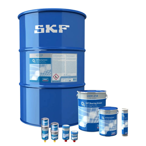 Large blue barrels and smaller containers of Heavy Duty Pro Grade Industrial Bearing And Machinery Grease For Tough Built To Last Performance
