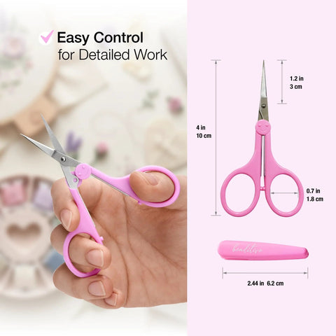Two Piece High Precision Detail Scissors Set With Sharp Fine Tips For Paper Cutting, Scrapbooking, Sewing And Crafting in hand