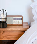 3 Way Dimmable Touch Table Lamp For Small Spaces Industrial Bedside Lamp With Steampunk Antique Vibe on wooden nightstand