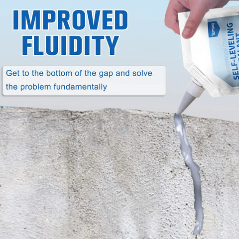 Pouring Self-Leveling Concrete Sealant for Cracks, Tough as Nails Heavy-Duty Crack Filler for Driveways onto concrete surface