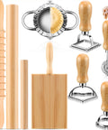 9 Piece Gnocchi And Pasta Making Set With Gnocchi Board, Pasta Cutter, Ravioli Stamp, Rolling Pin, Dumpling Makers And Noodle Tools